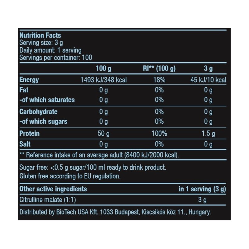 Citrulina Malato 300gr-BiotechUsa-Polvo