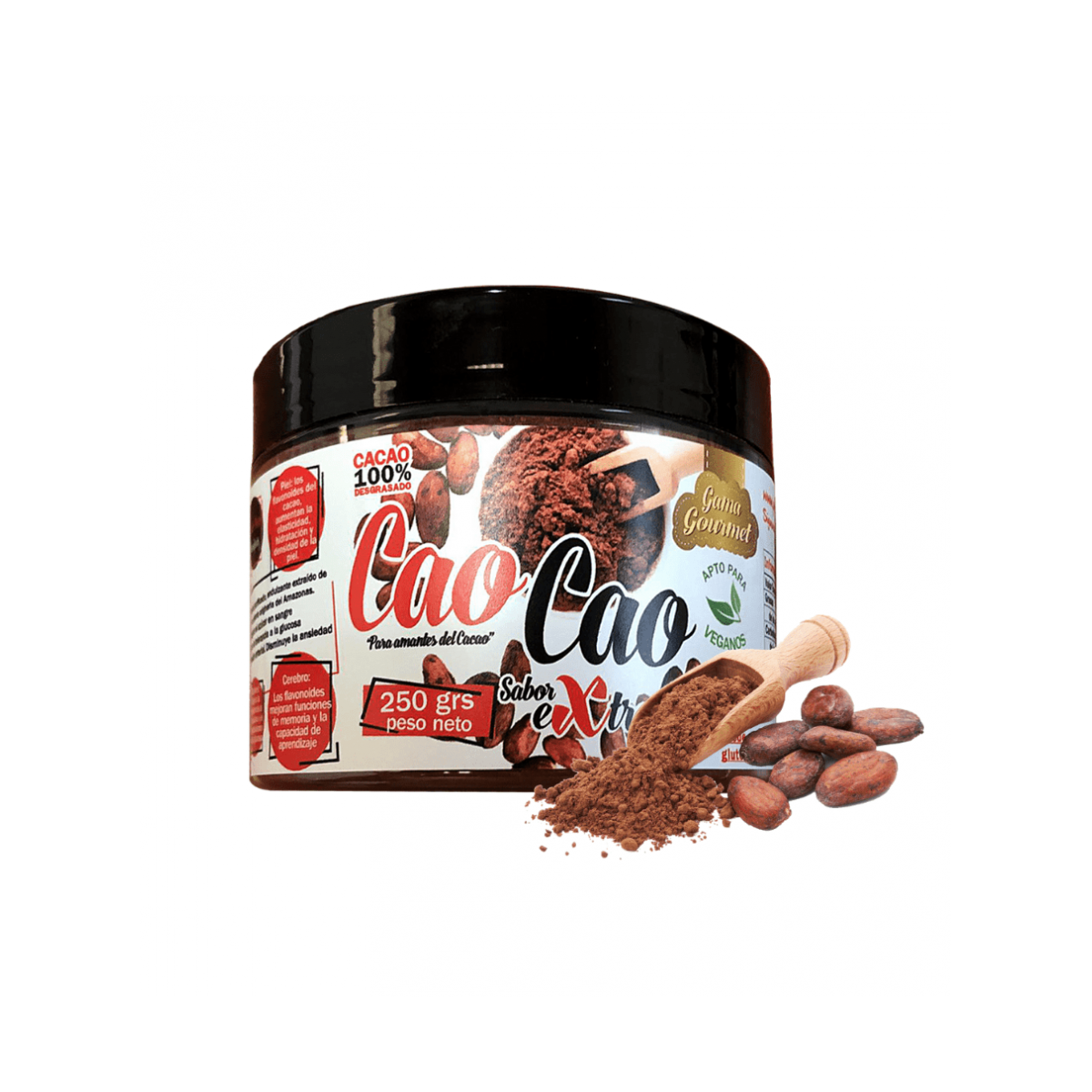 CaoCao Cacao Puro con Stevia Sin Azucar 250gr Protella