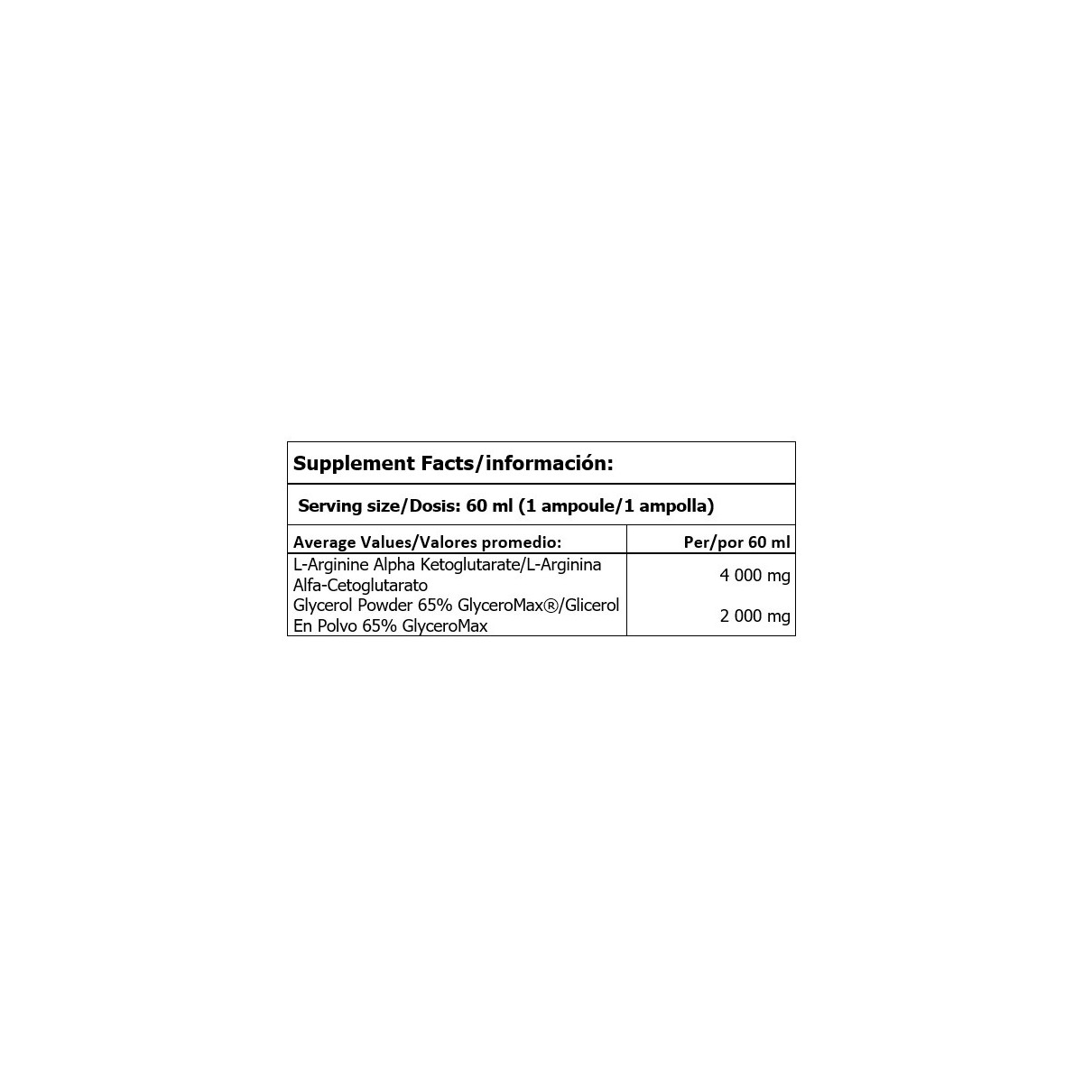 AAKG 4000mg Shot Amix 60ml
