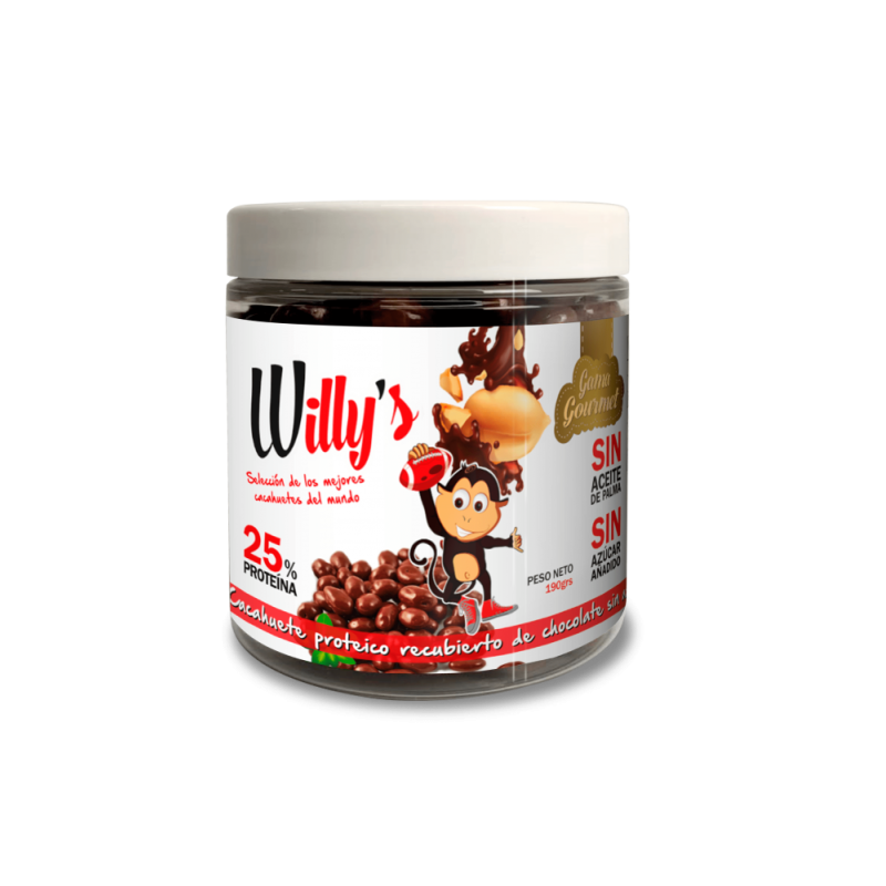 Protella Willy's Cacahuete Recubierto de Chocolate Sin Azúcar 190gr