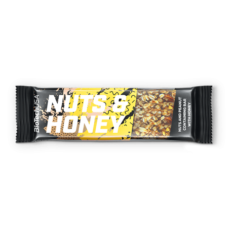Nuts Honey Bar 35gr Biotech USA Barrita de frutos secos y miel