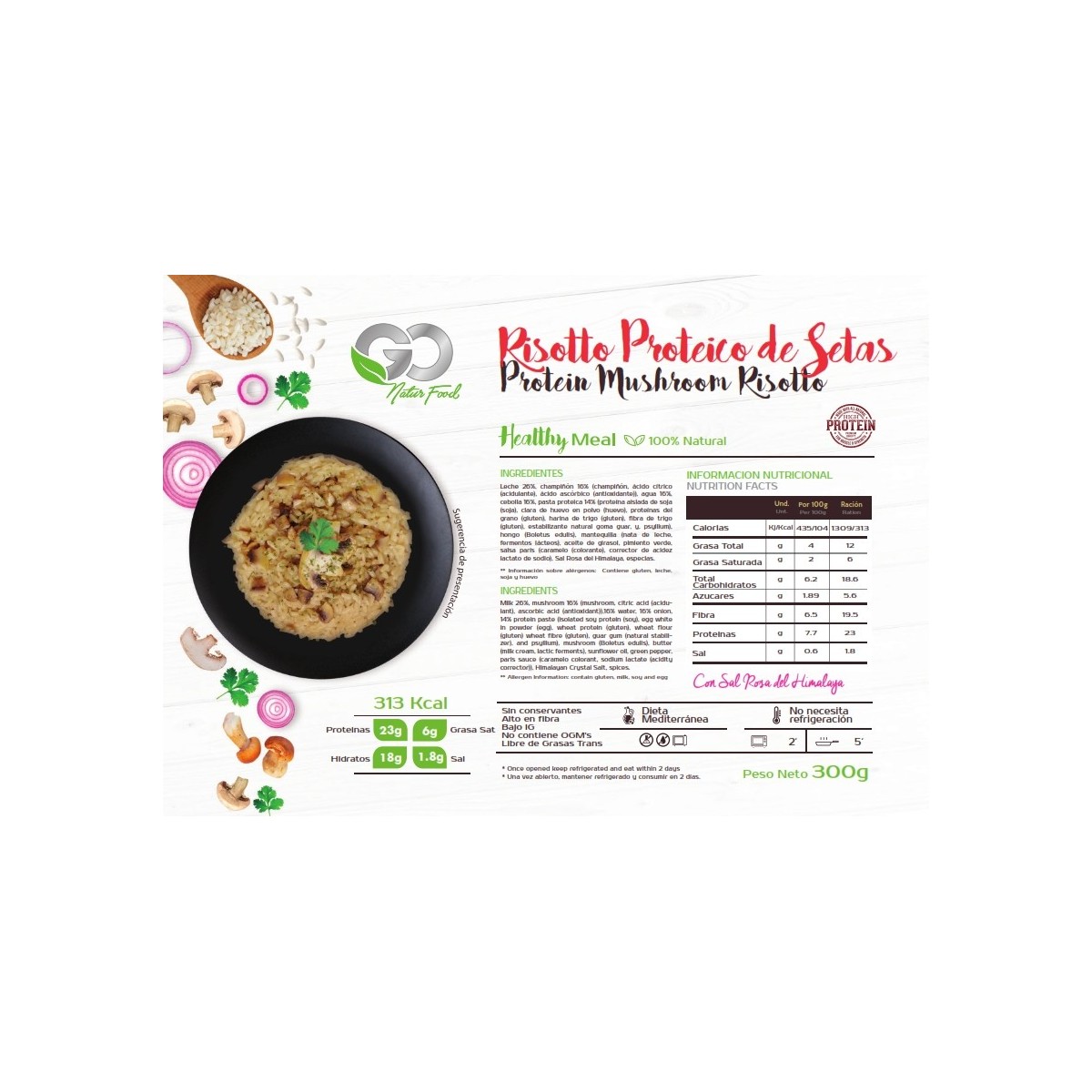 Rissoto Proteico de Setas Go Natur Food 300gr
