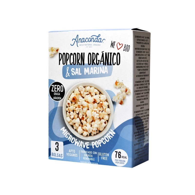 Palomitas para Microondas BIO Sin grasas Pack de 3 bolsas