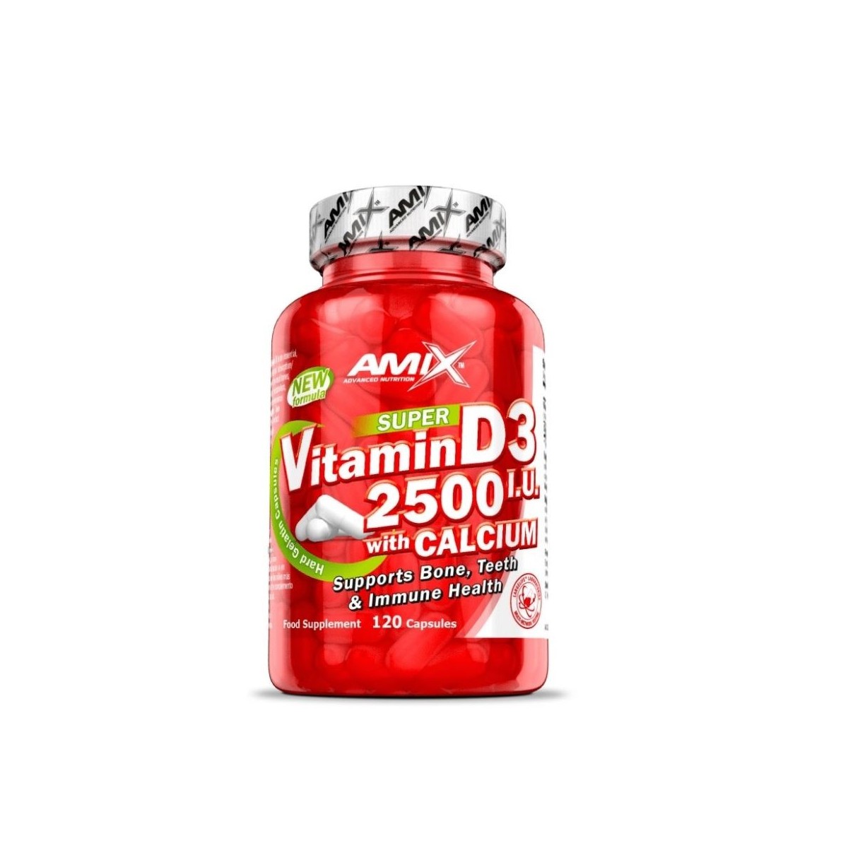 Vitamina D3 2500 I.U + Calcio 120 caps Amix