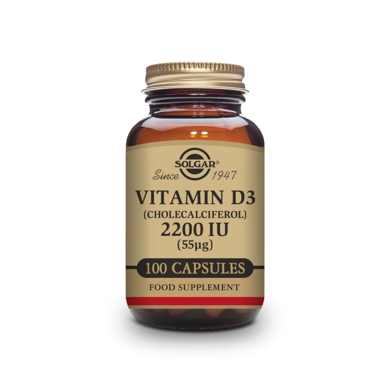 Vitamina D3 2200 UI (55 μg) (Colecalciferol) 100 cápsulas vegetales