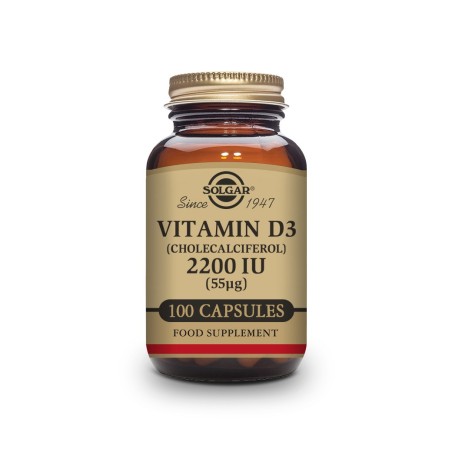 Vitamina D3 2200 UI (55 μg) (Colecalciferol) 100 cápsulas vegetales