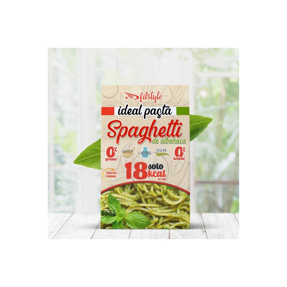 Ideal Pasta Konjac Spaghetti de Albahaca Fitstyle 200g