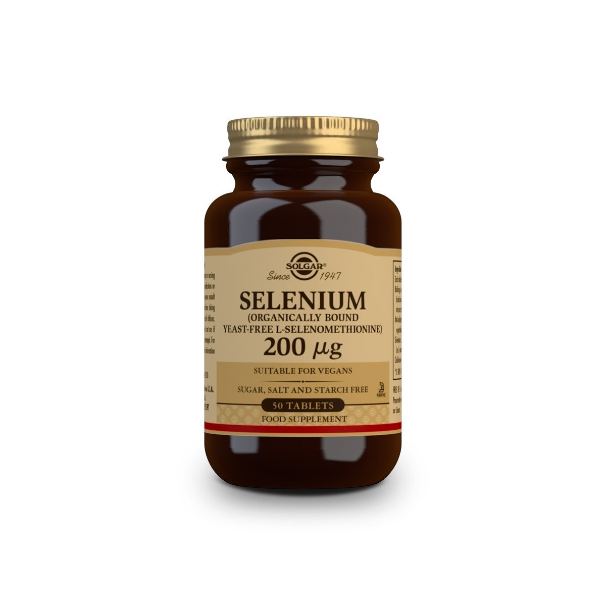 Selenio 200mcg Solgar 50comp (sin levadura)