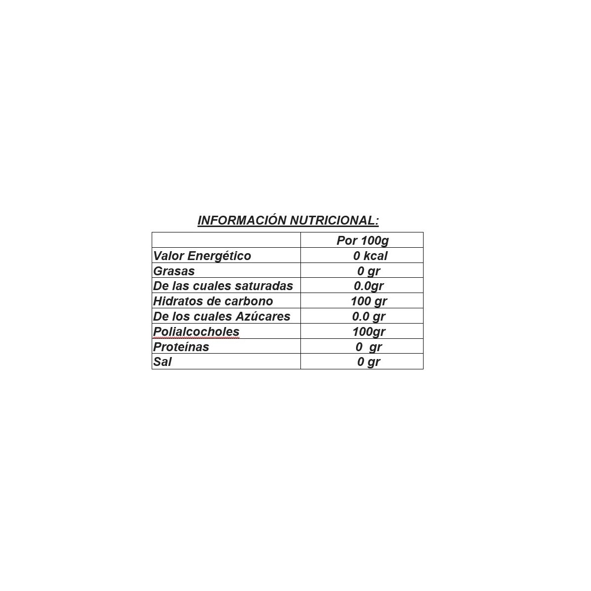Eritritol 750g PrOu Edulcorante Natural