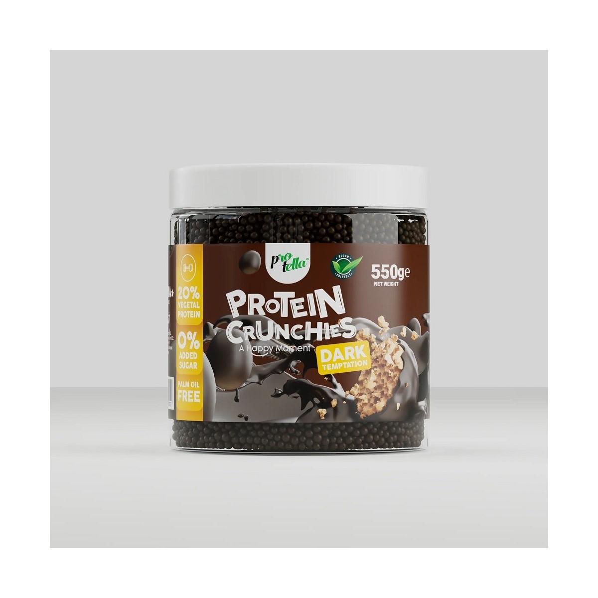 Protein Crunchies Dark 550g Protella Bolitas de Proteína Crujiente