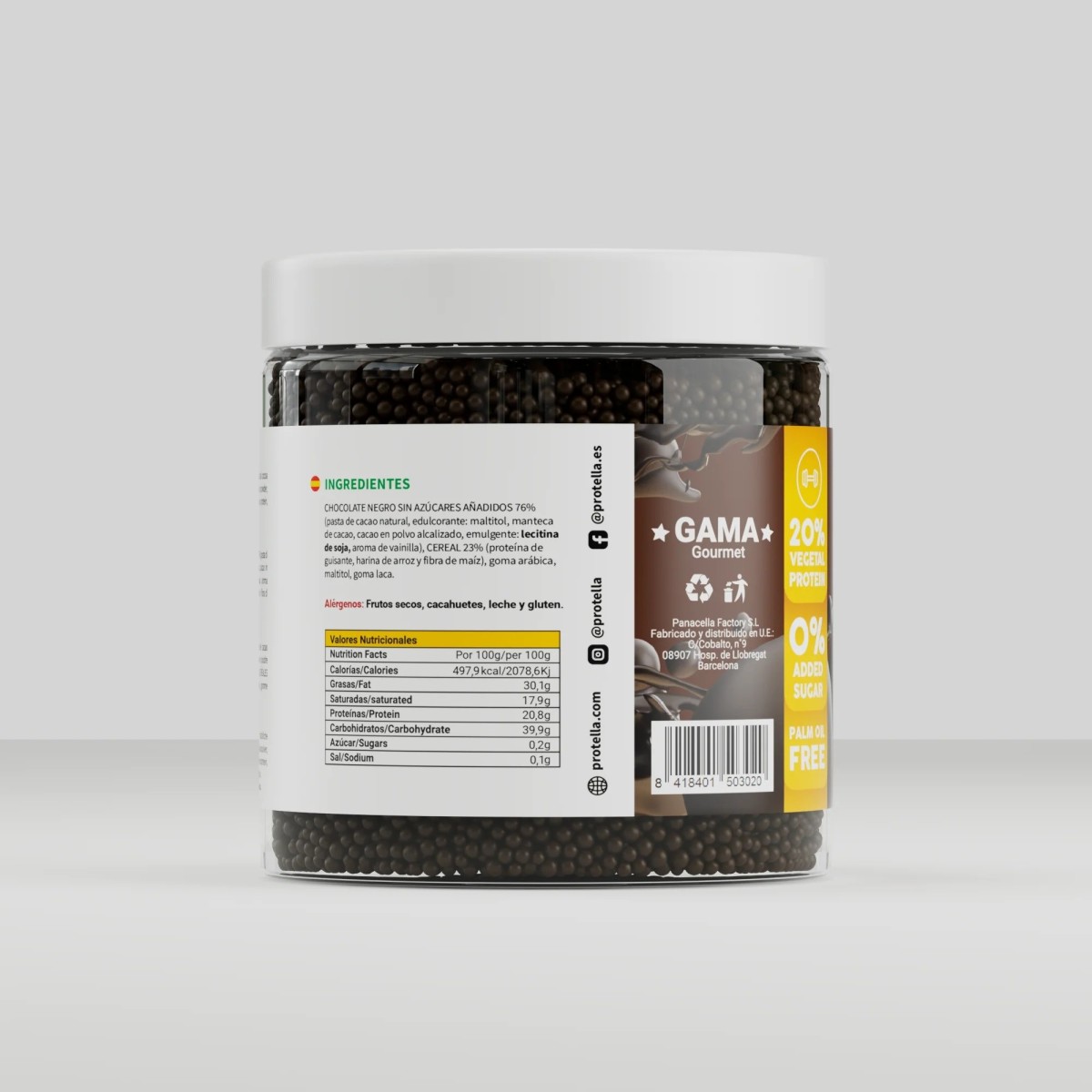 Protein Crunchies Dark 550g Protella Bolitas de Proteína Crujiente