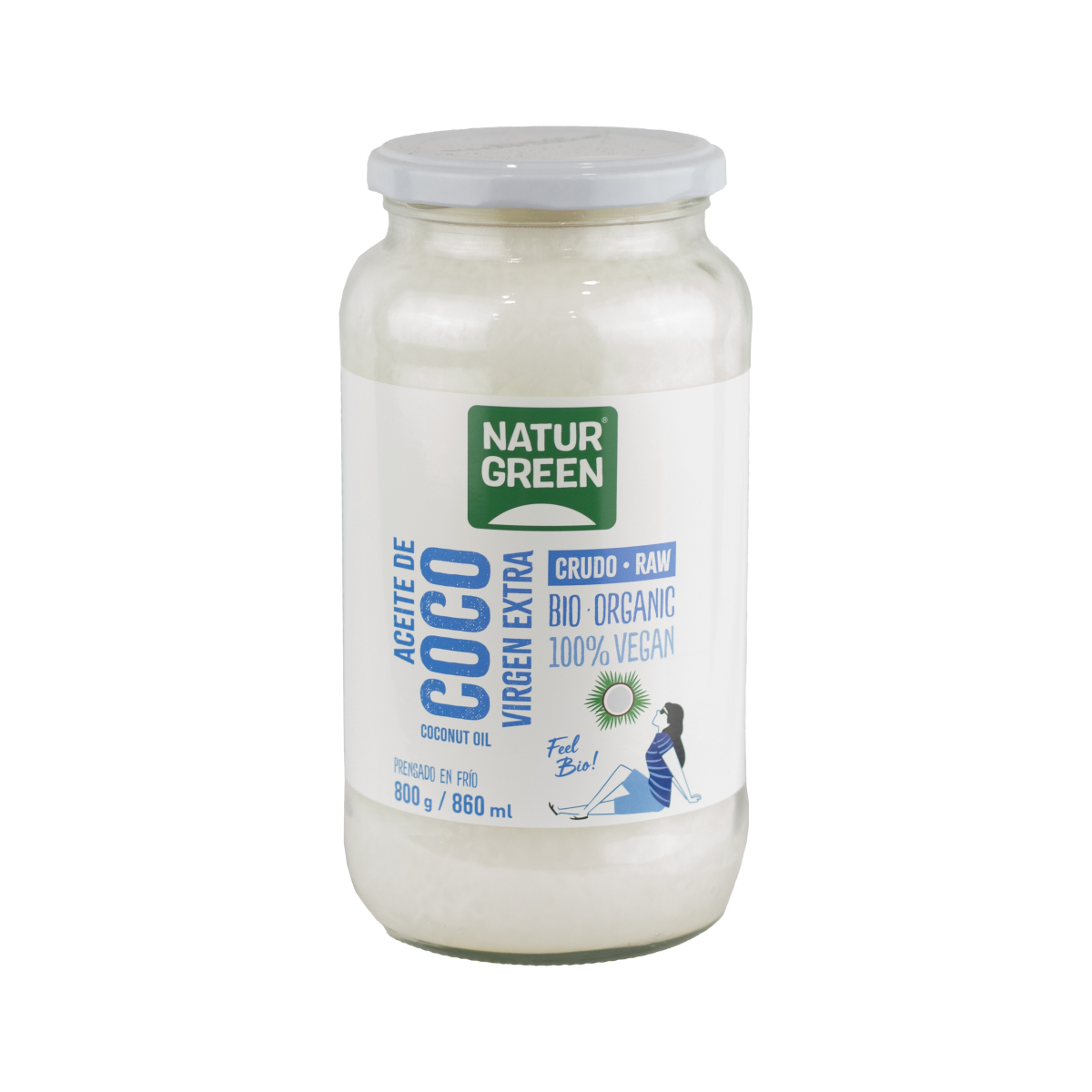 Aceite Coco Bio 800g Naturgreen 860ml