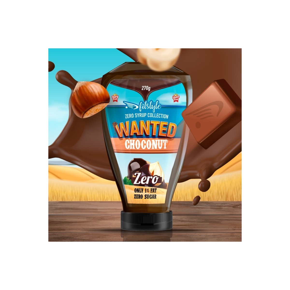 Wanted Sirope Zero Chocolate Avellana FitStyle Sin Azúcar