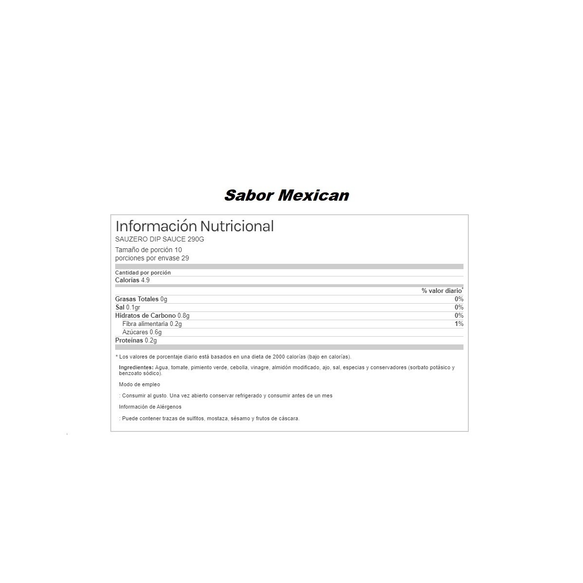 Sauzero Dip Sauce Salsa para Dipear 260gr