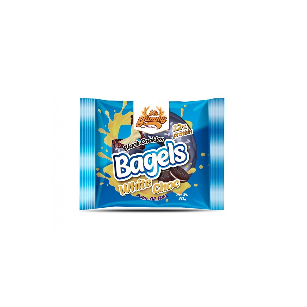 Mr Yummy Black Cookies Crema de Chocolate Blanco 70g bagel Rosquilla Fitness Life Pro