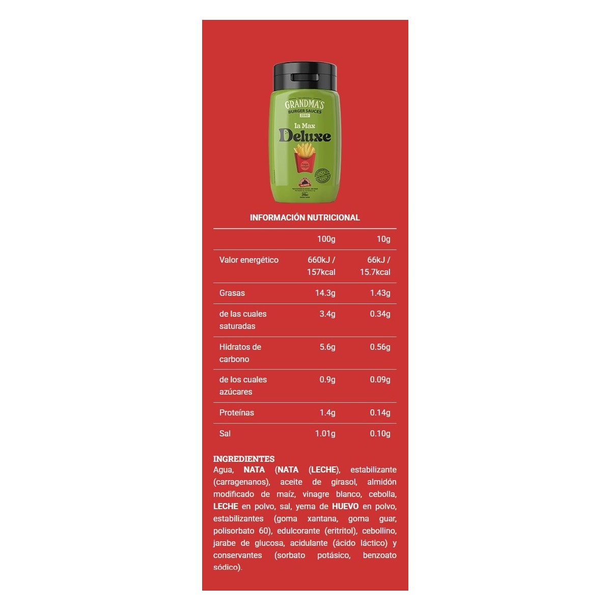 Grandmas Burger Sauces 290ml Salsa 0% Max Protein