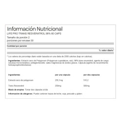 Trans Resveratrol 98% 60 caps Life Pro