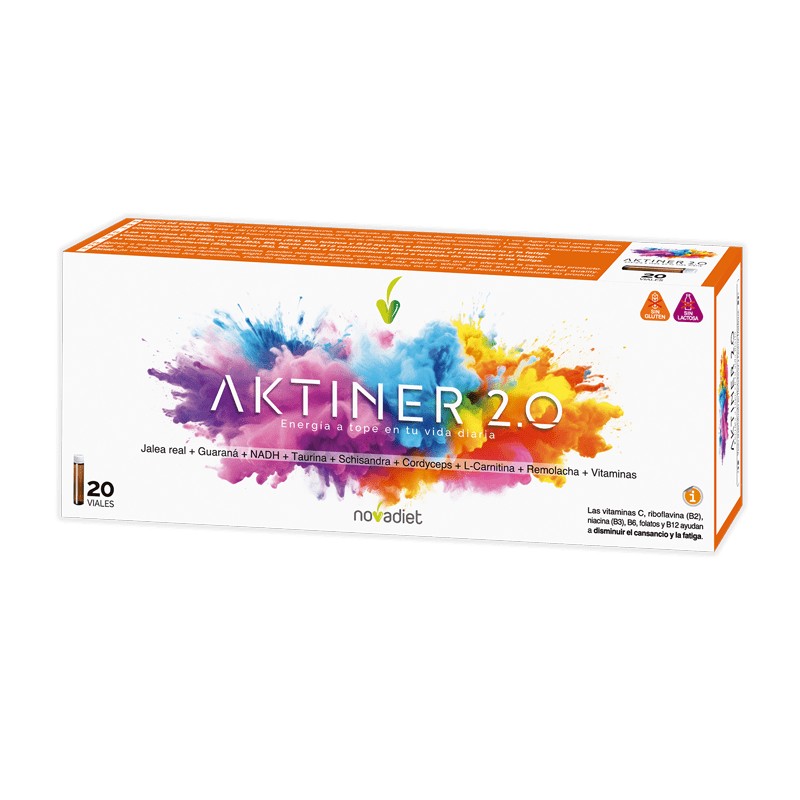 AKTINER PLUS 20 viales-Nova Diet.Energetico: jalea real, ginseng, guarana...