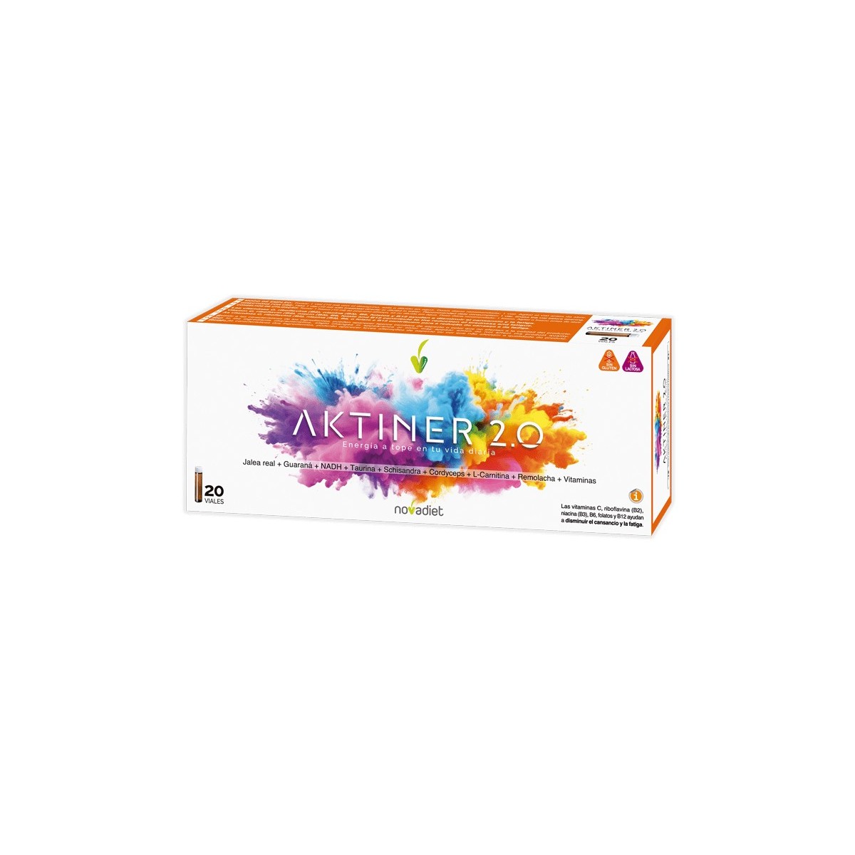 AKTINER PLUS 20 viales-Nova Diet.Energetico: jalea real, ginseng, guarana...