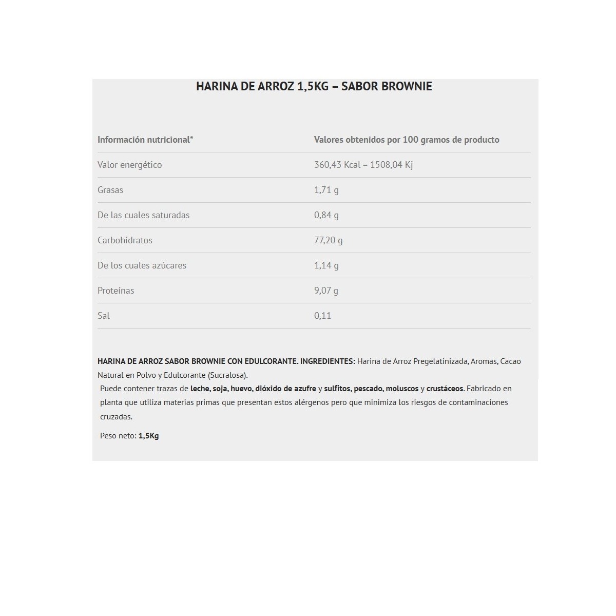 Crema de Arroz Pregelatinizada 1.5kg Scientiffic Nutrition