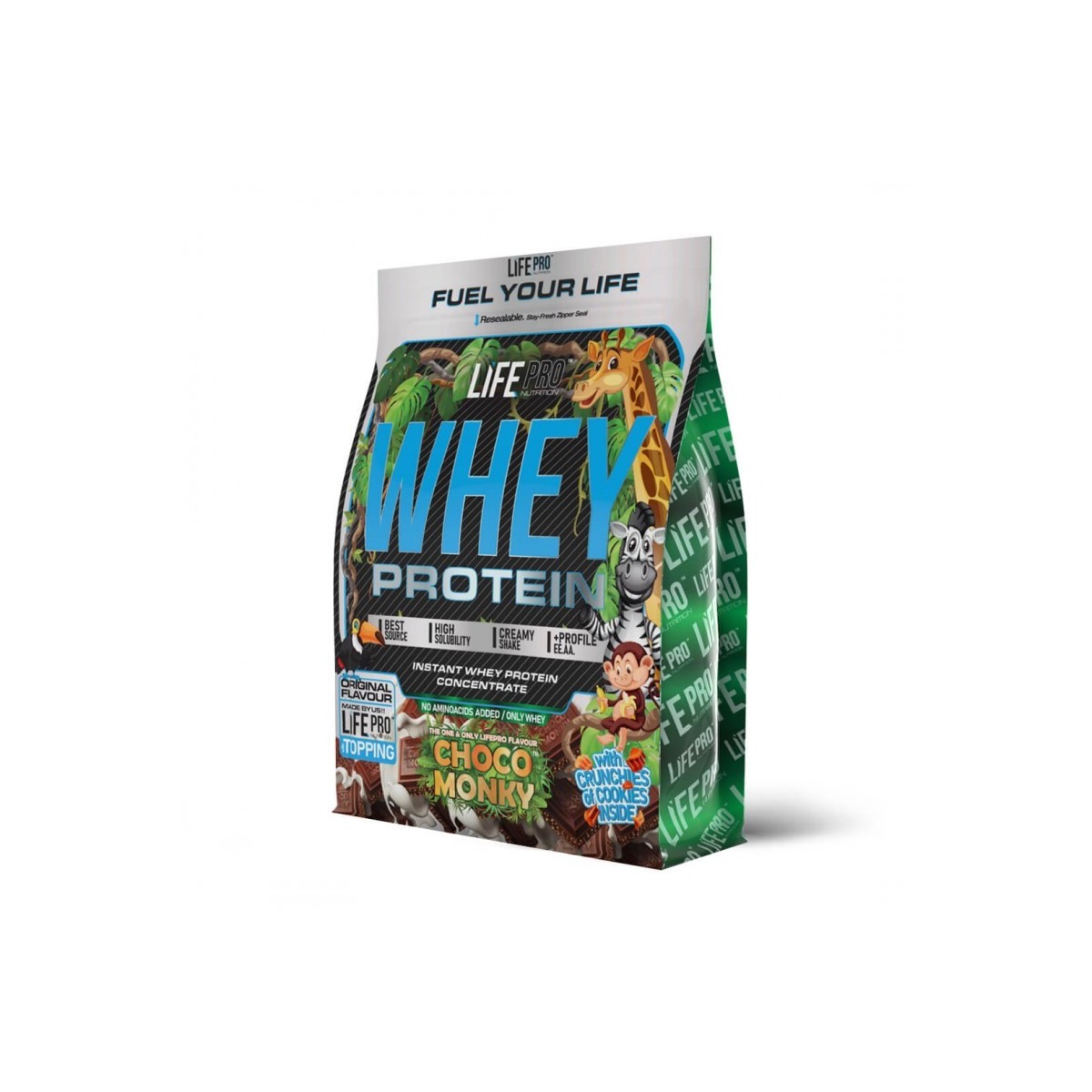 Whey Choco Monky 1kg Bag Edition Life Pro