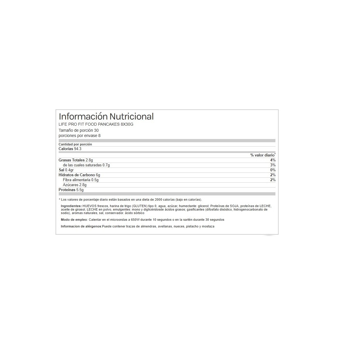 Pancakes Fit Food 8x30g Life Pro Crepes