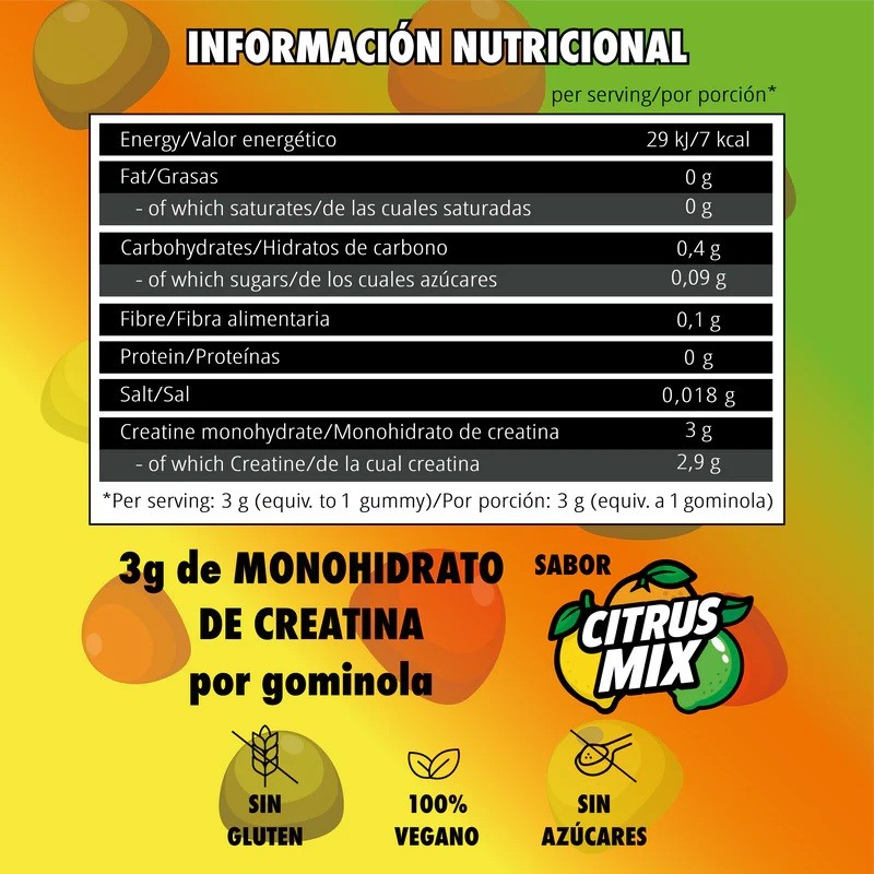 Creatina en Gominolas Big Bros 60 gummies