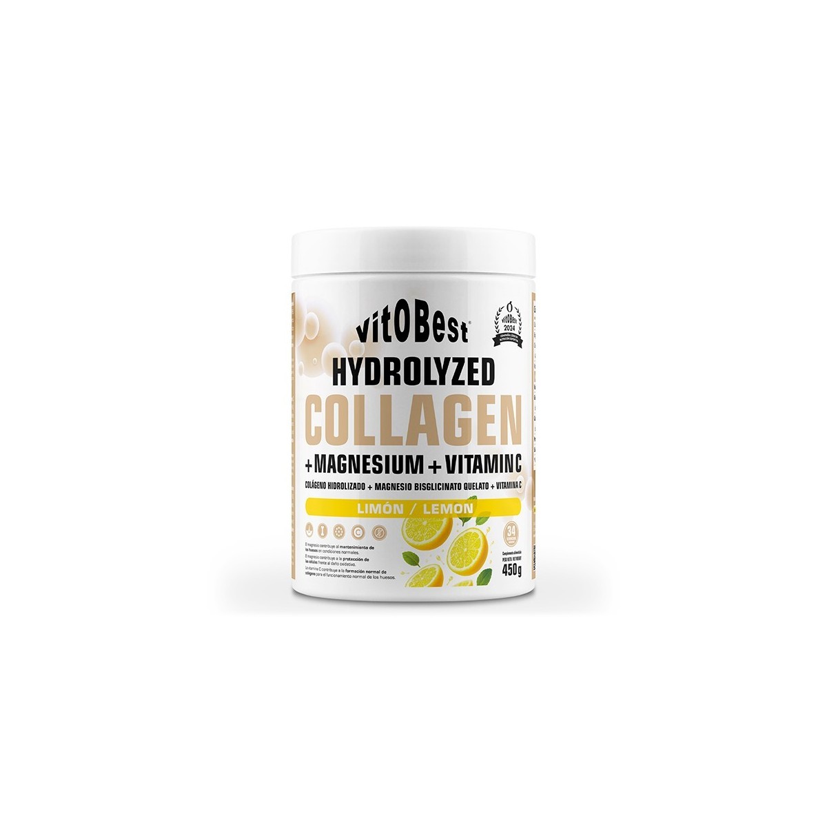 Colágeno Hidrolizado + Magnesio + Vitamina C 450gr Vitobest