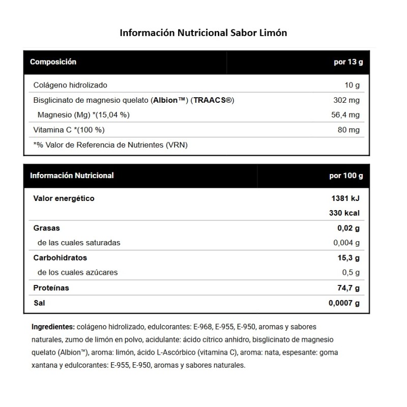 Colágeno Hidrolizado + Magnesio + Vitamina C 450gr Vitobest