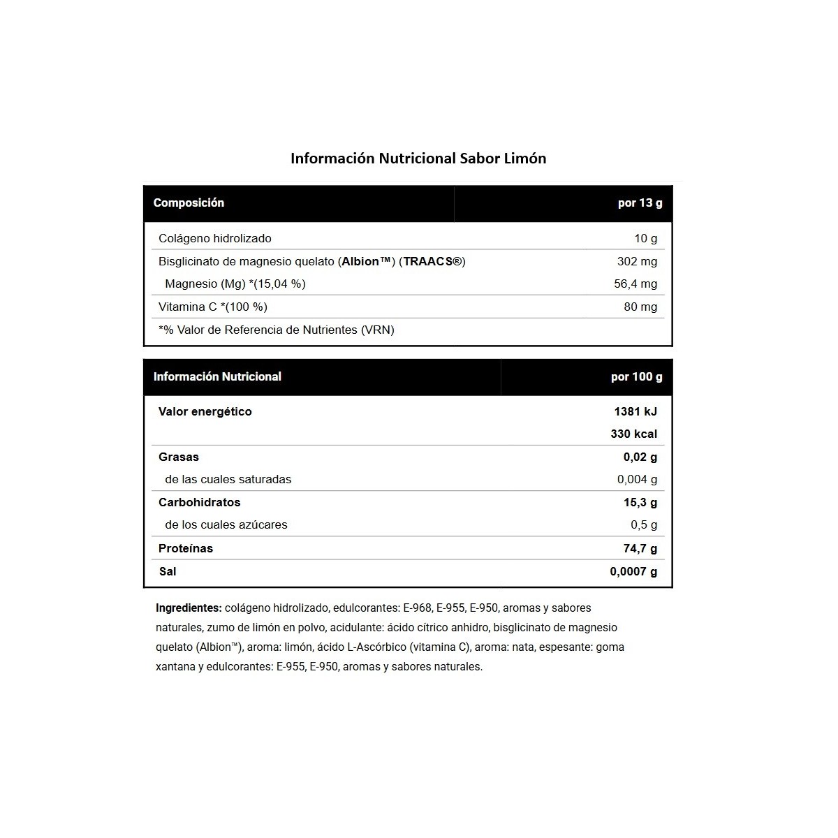 Colágeno Hidrolizado + Magnesio + Vitamina C 450gr Vitobest