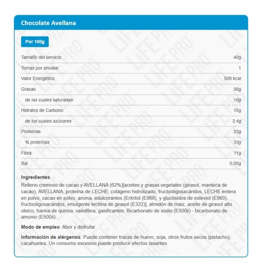 Snap Barrita Barquillo Relleno Sin Azúcar Sin Gluten 40g Life Pro
