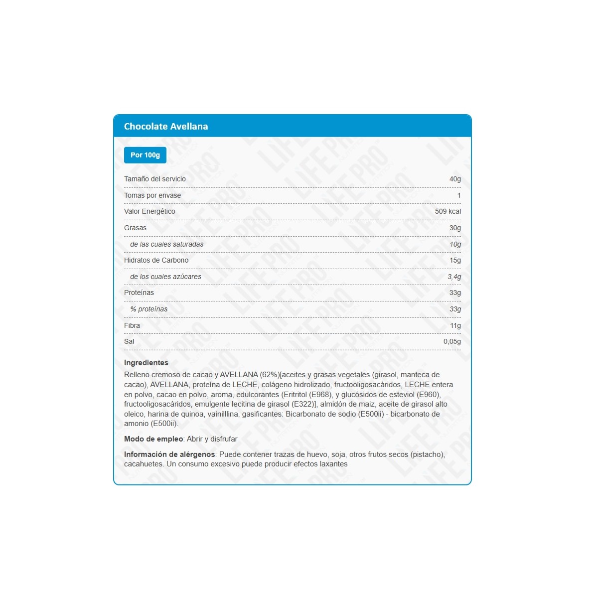 Snap Barrita Barquillo Relleno Sin Azúcar Sin Gluten 40g Life Pro