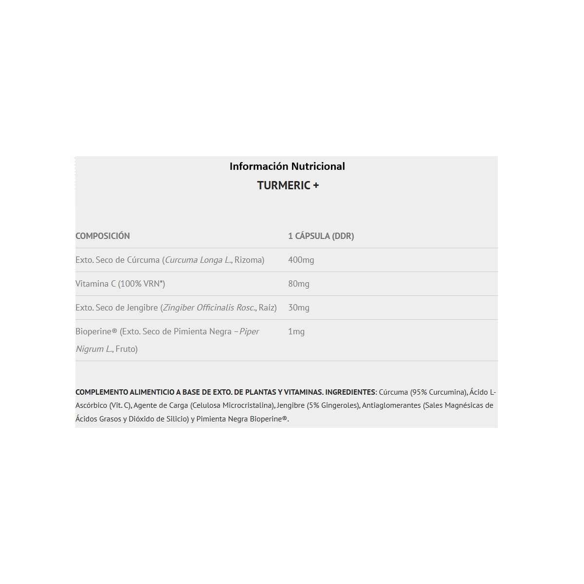 Turmeric Curcumina 60caps Scientiffic Nutrition
