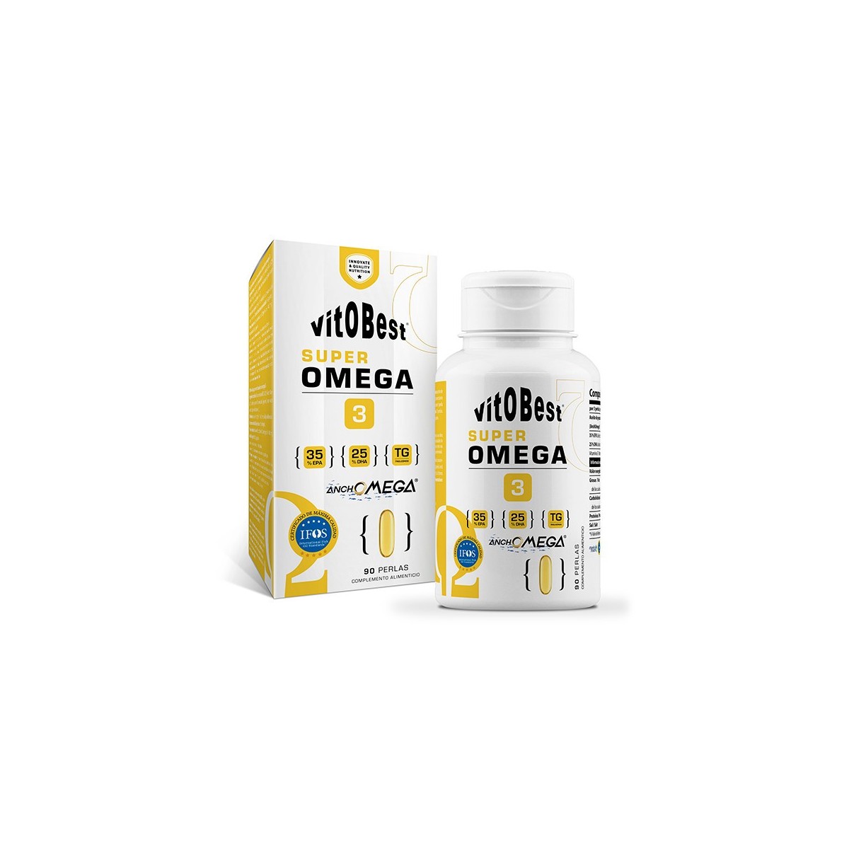 Super Omega 3 90 perlas 35% EPA 25% DHA Anchomega® Vitobest Aceite de pescado