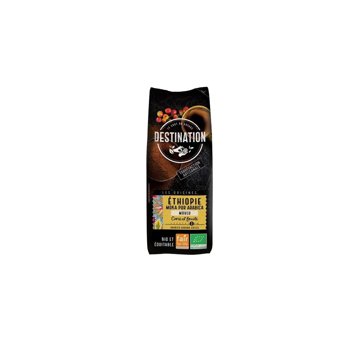 Cafe 100% Arábica Molido Tueste Natural Bio 250gr Origen Etiopía Destination