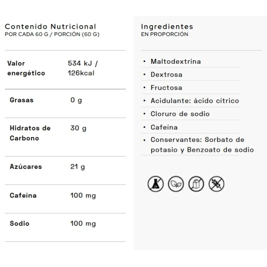 Gel Energetico 30CHO Con Cafeína Santamadre