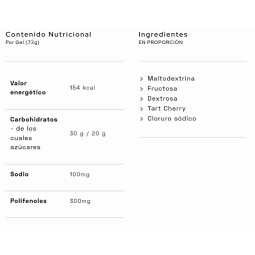Reset Gel Energético con Tart Cherry (cereza acida) Santamadre