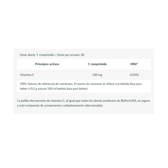 Vitamina C Efervescente 20 comprimidos
