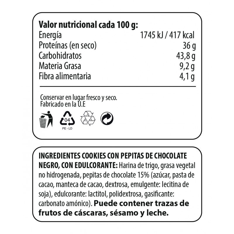 COOKIES PROTEINA 1X4UD-PEPITAS CHOCOLATE-MAX PROTEIN