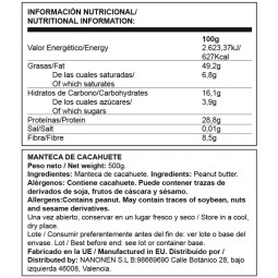 CREMA CACAHUETE MC MANI-500GR-SABOR SUAVE-MAX PROTEIN