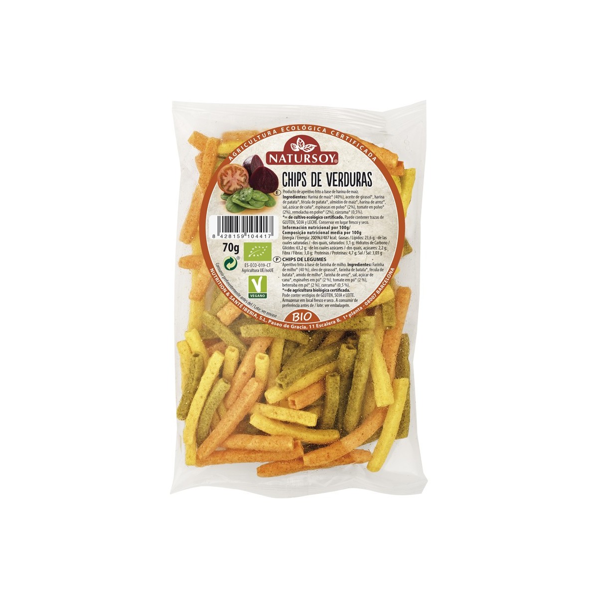 CHIPS DE VERDURAS BIO 70GR-NATURSOY