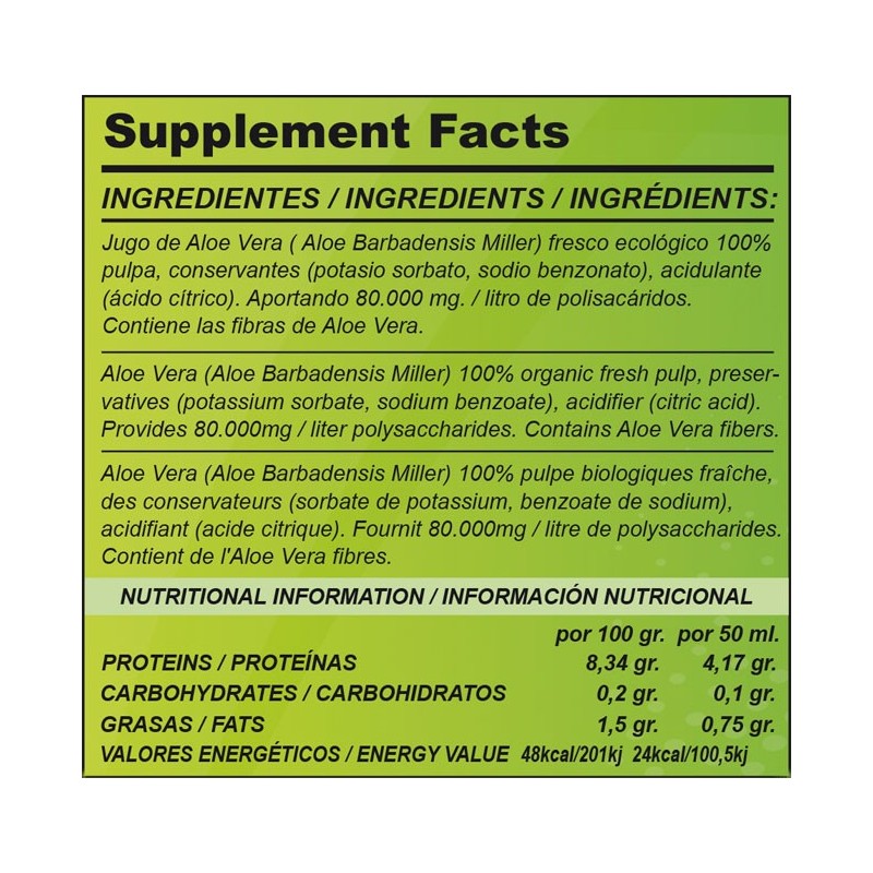 JUGO DE ALOE VERA ECOLOGICO 1LT- VITOBEST
