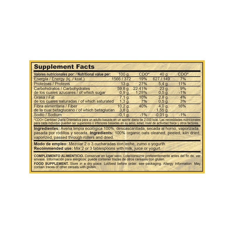 COPOS DE AVENA FINOS- ECOLOGICOS-1KG-BIOGRA