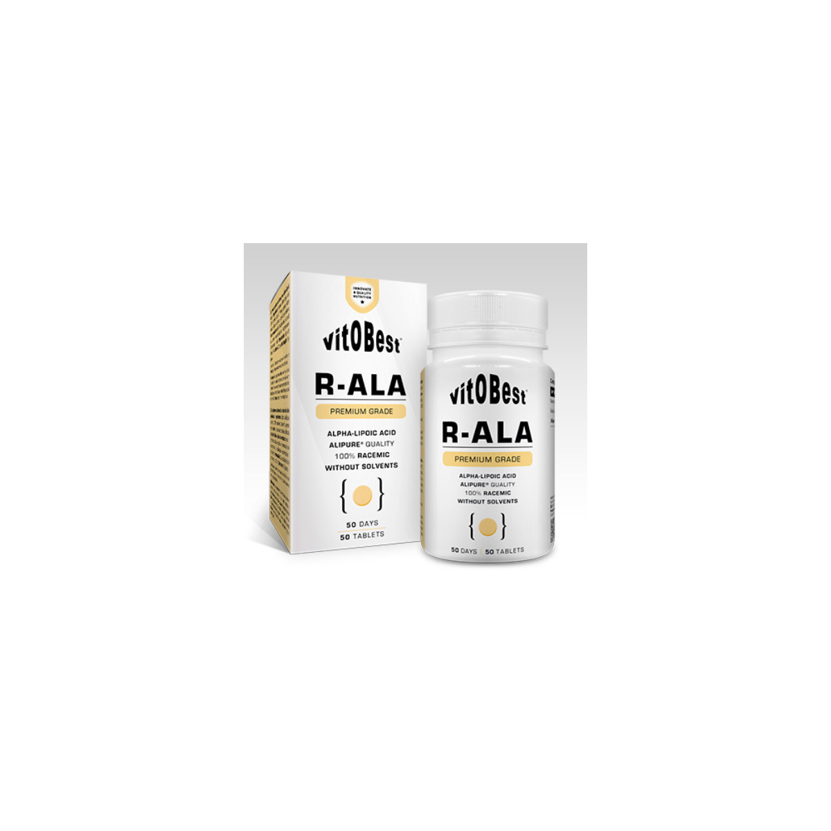 R-ALA 50caps Vitobest 100% racémico-Grado farmacéutico.