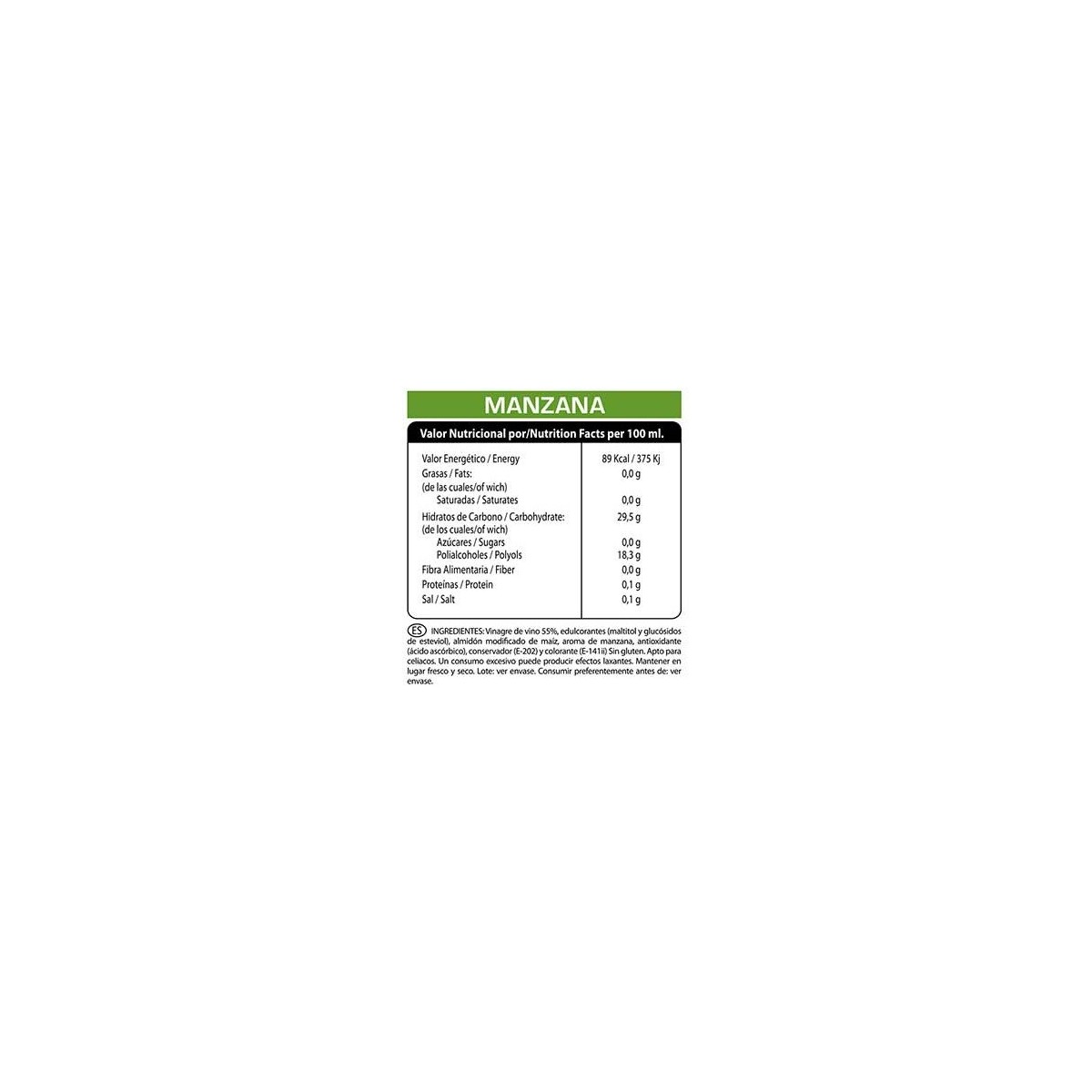 Crema de Vinagre 0% MANZANA 225g -Vitobest-Sin azucares-sin grasas